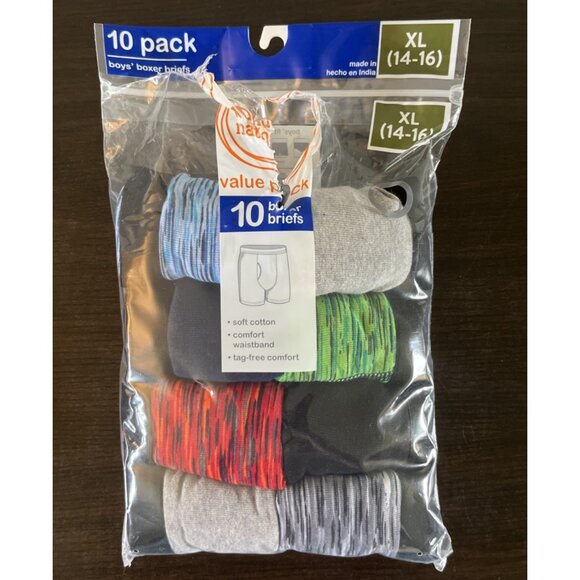 NWT Wonder Nation Boys Large Tagless Cotton Boxer Briefs Underwear 8 Pack - Picture 1 of 2